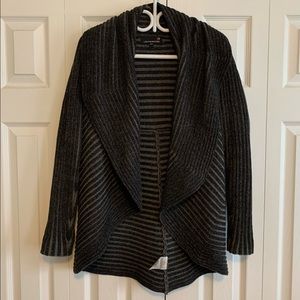 Grey-blue Cowl Neck Cardigan